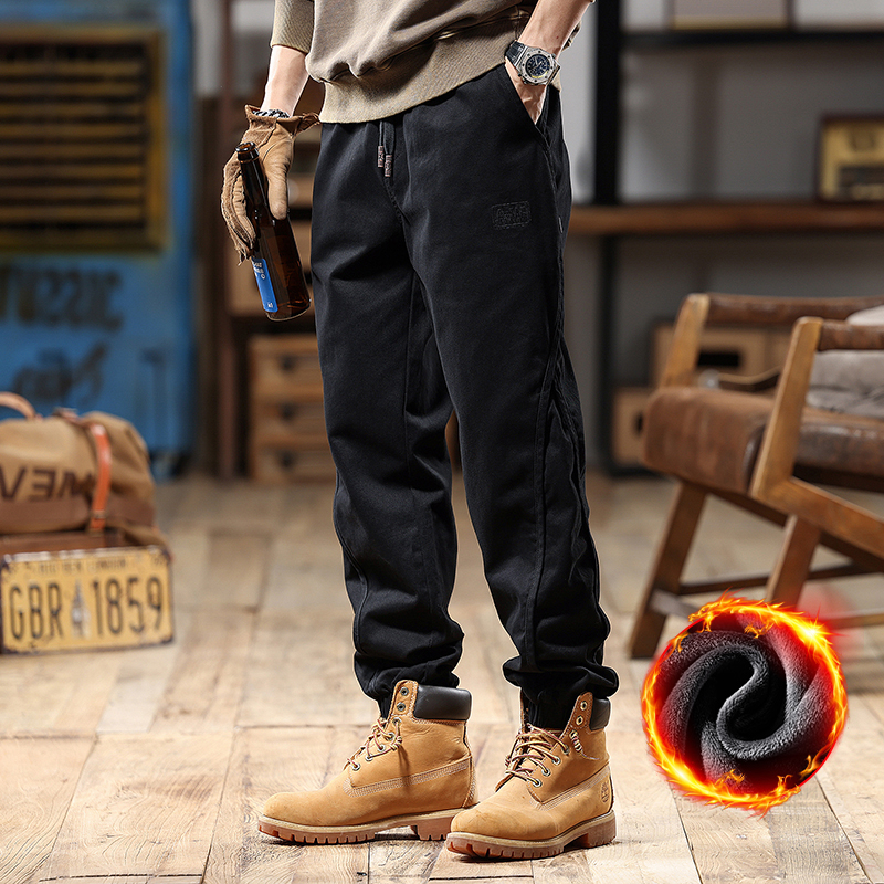 Ameerika retro stiilis meeste cargo-püksid, kevad ja sügis 2025, uued paksendatud trendikad brändi haaremijooksjapüksid