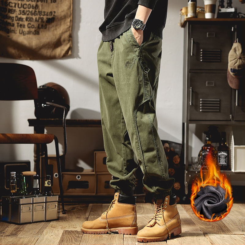 Ameerika retro stiilis meeste cargo-püksid, kevad ja sügis 2025, uued paksendatud trendikad brändi haaremijooksjapüksid