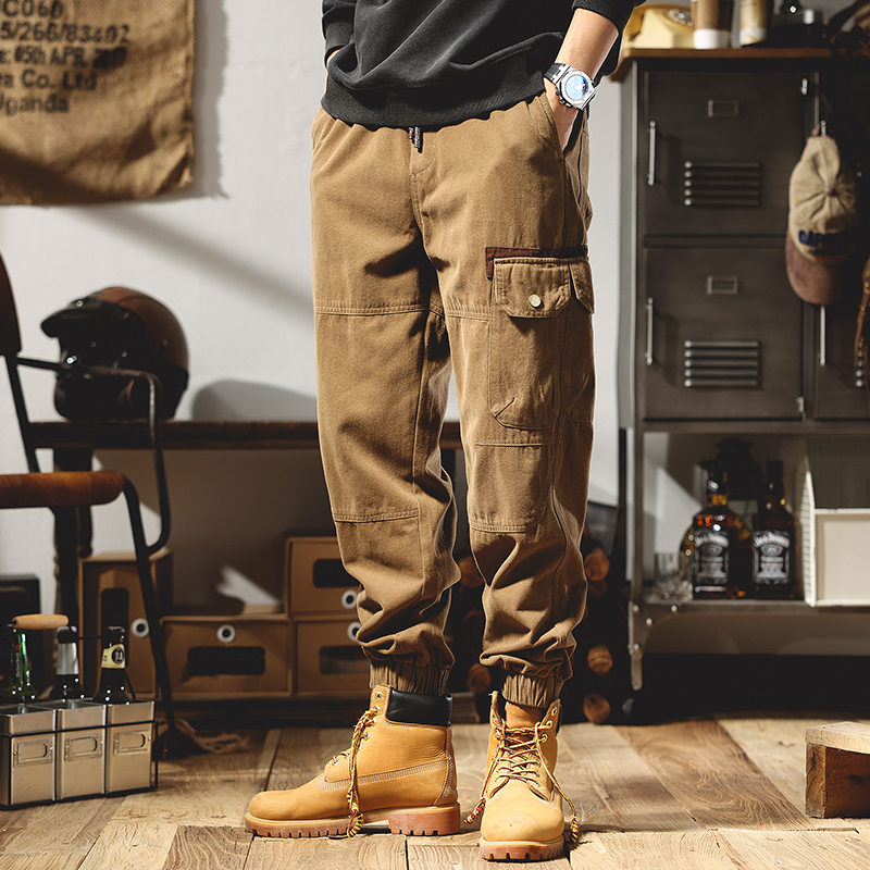 Ameerika retro stiilis meeste cargo-püksid, kevad ja sügis 2025, uued paksendatud trendikad brändi haaremijooksjapüksid