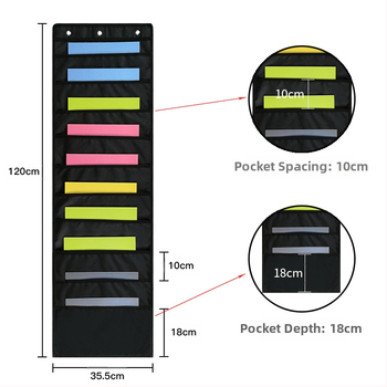 Spot 10 στρώσεων υφασμάτινη τσάντα Oxford για πόρτες, βιβλία και περιοδικά, 10 στρώσεων κρεμαστή τσάντα αποθήκευσης αρχείων, τσάντα αποθήκευσης φακέλων γραφείου