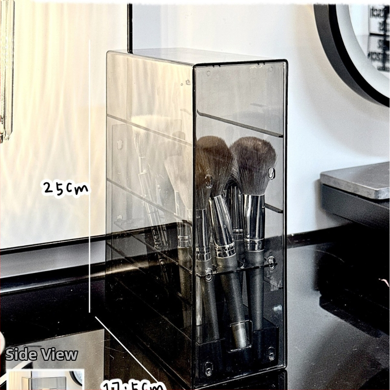 Kosmeetika hoiukarp, lauaarvuti sahtliga tualettlaud, huulepulgakarp, parfüümimask, akrüülist hoiuriiul