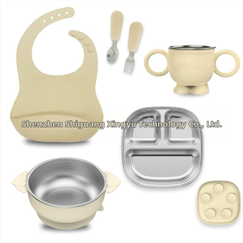 Laste söögitaldrikute komplekt, väikesed lauanõude komplektid, silikoonist, kukkumiskindel, eemaldatav, 304 roostevabast terasest söögitaldrik iminapaga