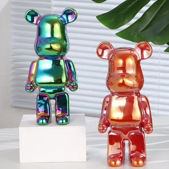 Κεραμικό επιμεταλλωμένο βίαιο αρκουδάκι αποθήκευσης χρημάτων σε βάζο γραφείου, σαλόνι, εσωτερικό ντουλάπι τηλεόρασης, στολίδια εισόδου ντουλαπιού κρασιού