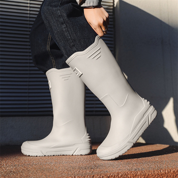 Cizme de ploaie antiderapante cu toc înalt pentru bărbați, cizme de ploaie cu corset cald, pantofi impermeabili, pantofi de cauciuc pentru bucătărie, pantofi de spălătorie auto, cizme de apă pentru pescuit