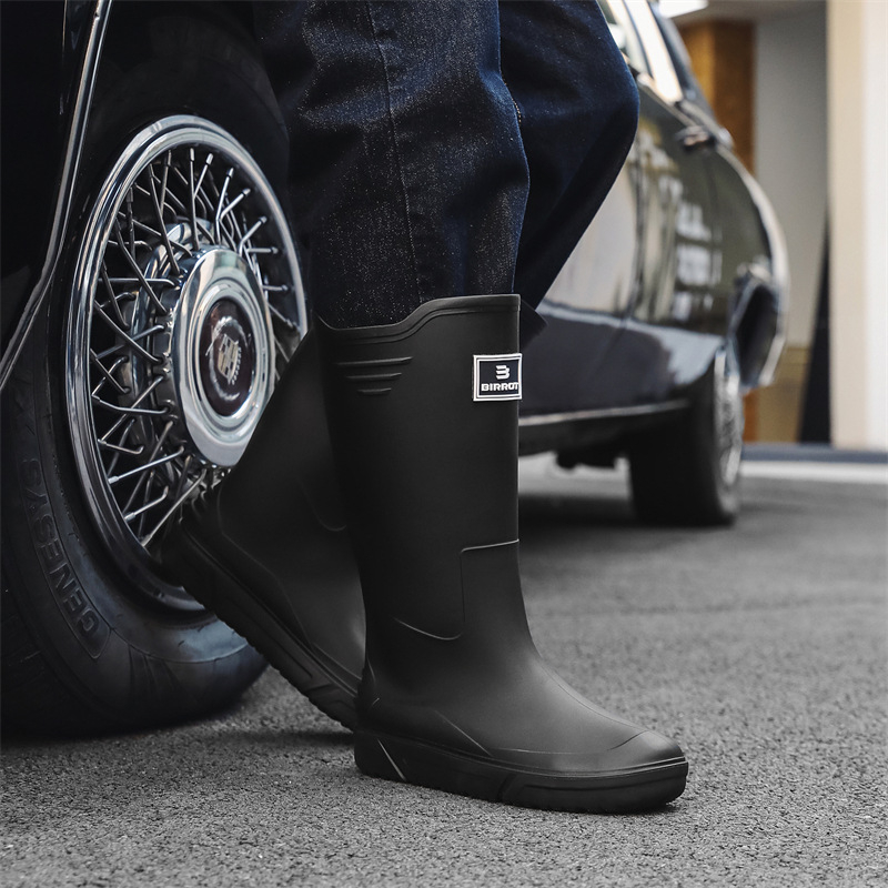 Neklizajuće čizme za kišu s visokom petom, muške tople korzetne čizme za kišu sa srednjom petom, vodootporne cipele, gumene cipele za kuhinju, pranje automobila, ribolovne čizme za vodu