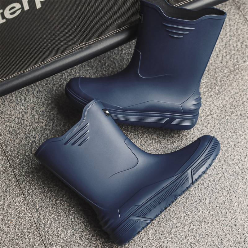 Cizme de ploaie antiderapante cu toc înalt pentru bărbați, cizme de ploaie cu corset cald, pantofi impermeabili, pantofi de cauciuc pentru bucătărie, pantofi de spălătorie auto, cizme de apă pentru pescuit