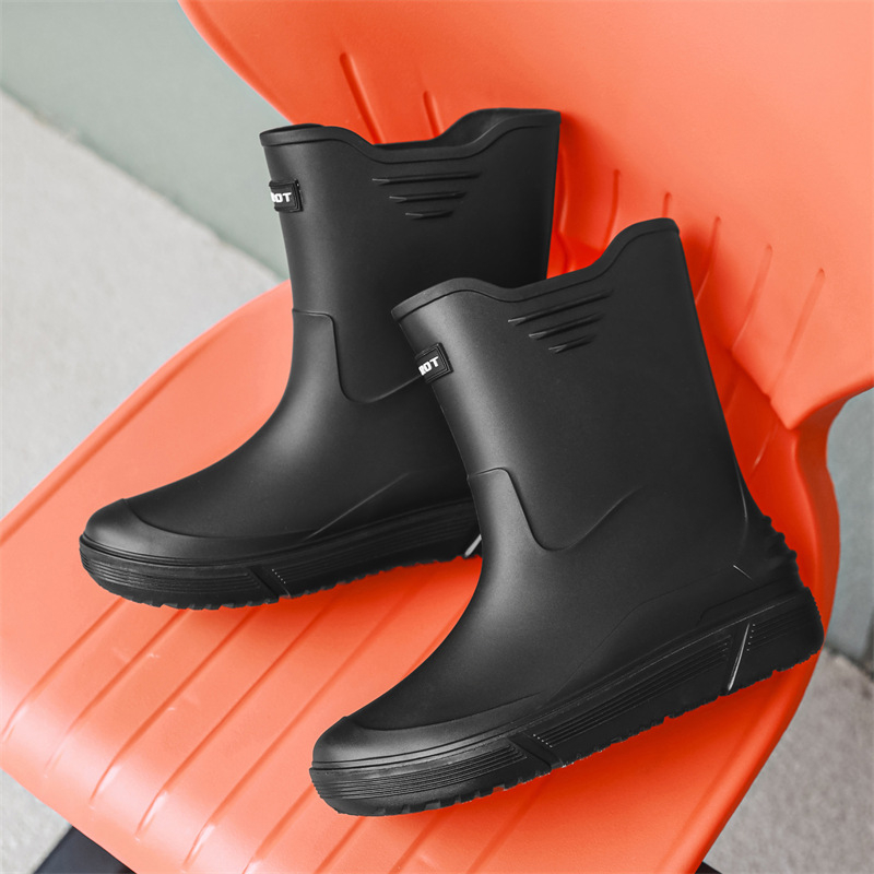 Cizme de ploaie antiderapante cu toc înalt pentru bărbați, cizme de ploaie cu corset cald, pantofi impermeabili, pantofi de cauciuc pentru bucătărie, pantofi de spălătorie auto, cizme de apă pentru pescuit