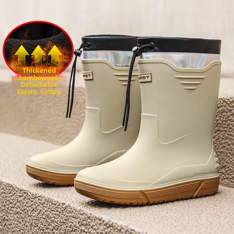 Cizme de ploaie antiderapante cu toc înalt pentru bărbați, cizme de ploaie cu corset cald, pantofi impermeabili, pantofi de cauciuc pentru bucătărie, pantofi de spălătorie auto, cizme de apă pentru pescuit