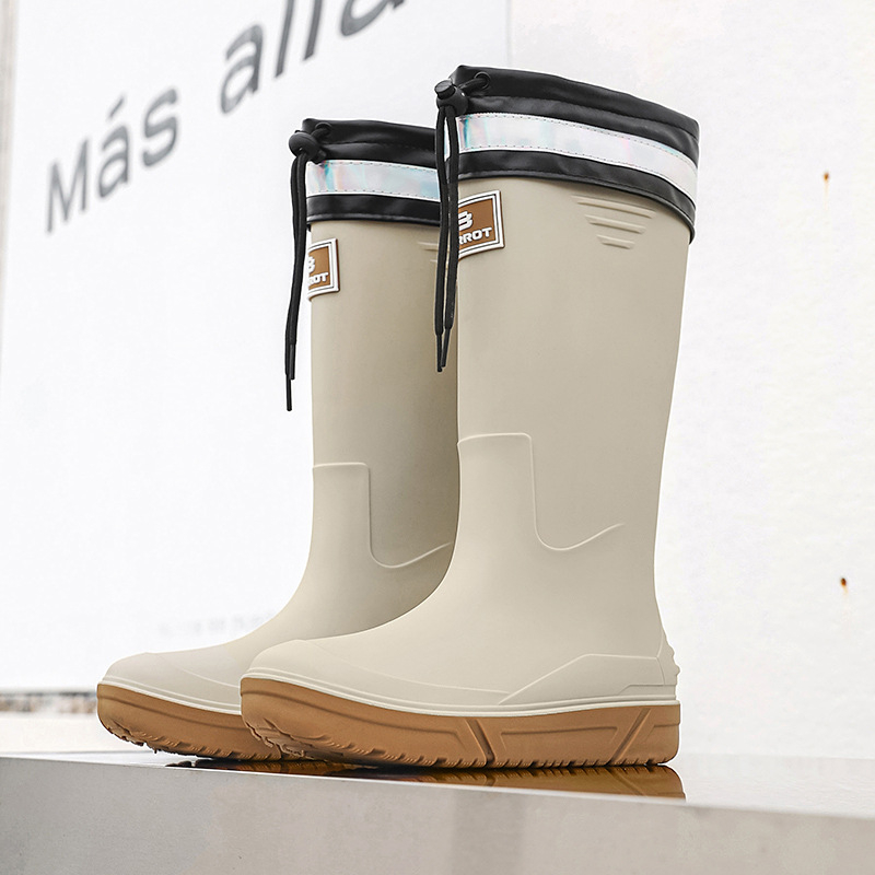 Cizme de ploaie antiderapante cu toc înalt pentru bărbați, cizme de ploaie cu corset cald, pantofi impermeabili, pantofi de cauciuc pentru bucătărie, pantofi de spălătorie auto, cizme de apă pentru pescuit