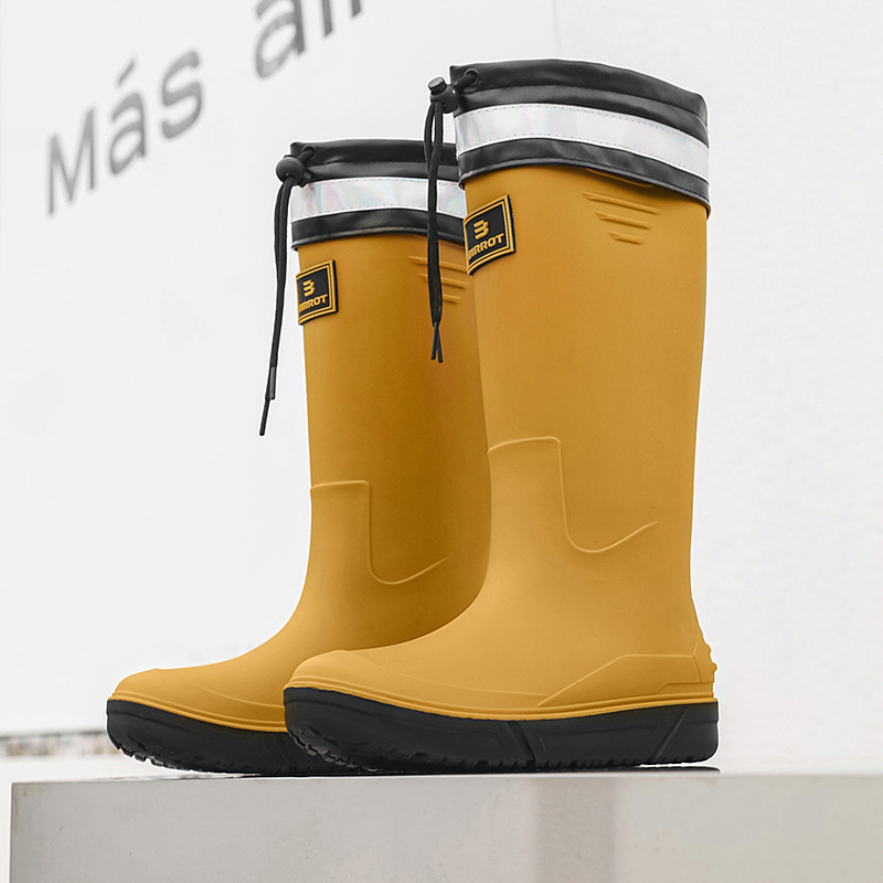 Cizme de ploaie antiderapante cu toc înalt pentru bărbați, cizme de ploaie cu corset cald, pantofi impermeabili, pantofi de cauciuc pentru bucătărie, pantofi de spălătorie auto, cizme de apă pentru pescuit