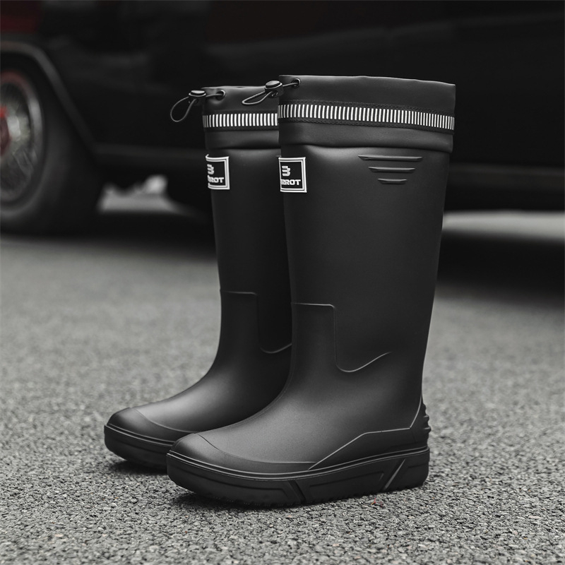 Cizme de ploaie antiderapante cu toc înalt pentru bărbați, cizme de ploaie cu corset cald, pantofi impermeabili, pantofi de cauciuc pentru bucătărie, pantofi de spălătorie auto, cizme de apă pentru pescuit