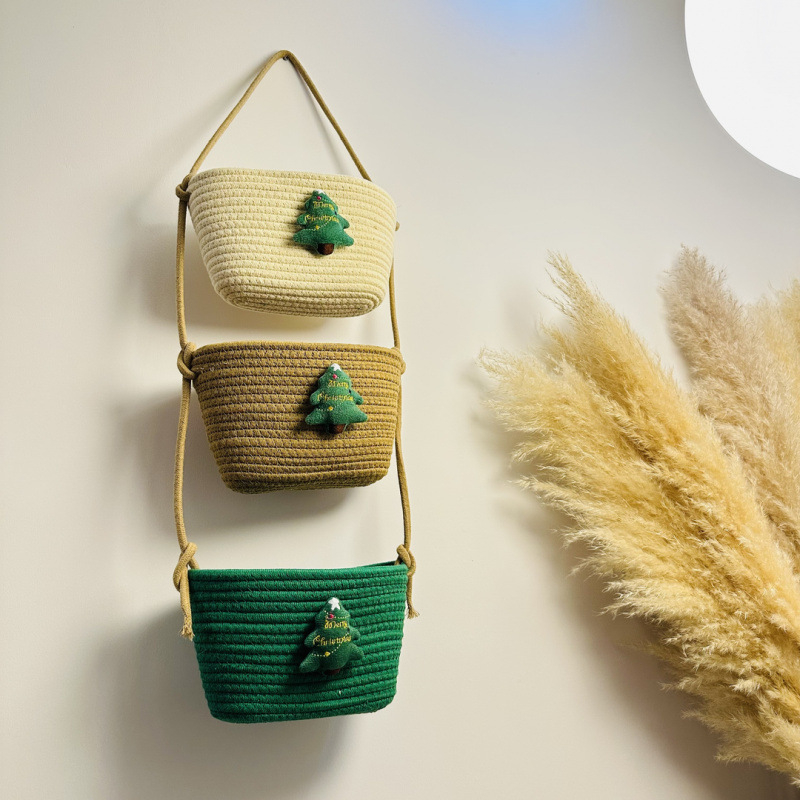 Seinale kinnitatav hoiukorv, rippkorv, ühiselamutoa hoiuriiul, seinale kinnitatav kott, puuvillase niidiga kootud seinale kinnitatav uks, tagaseina hoiukorv