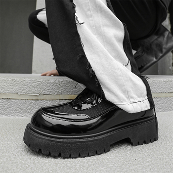 Pantofi sport pentru bărbați cu talpă groasă, model Cos Comic Con, 8 cm, casual, mari, din piele, cu cizme Martin ascunse pentru creșterea înălțimii