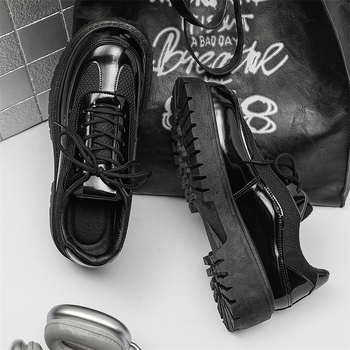 Pantofi sport pentru bărbați cu talpă groasă, model Cos Comic Con, 8 cm, casual, mari, din piele, cu cizme Martin ascunse pentru creșterea înălțimii