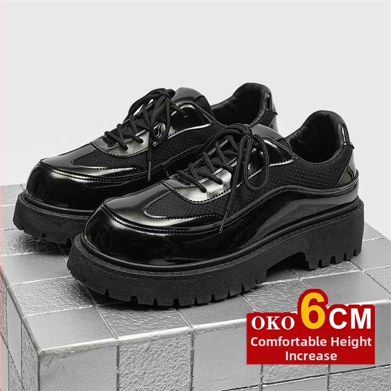 Pantofi sport pentru bărbați cu talpă groasă, model Cos Comic Con, 8 cm, casual, mari, din piele, cu cizme Martin ascunse pentru creșterea înălțimii
