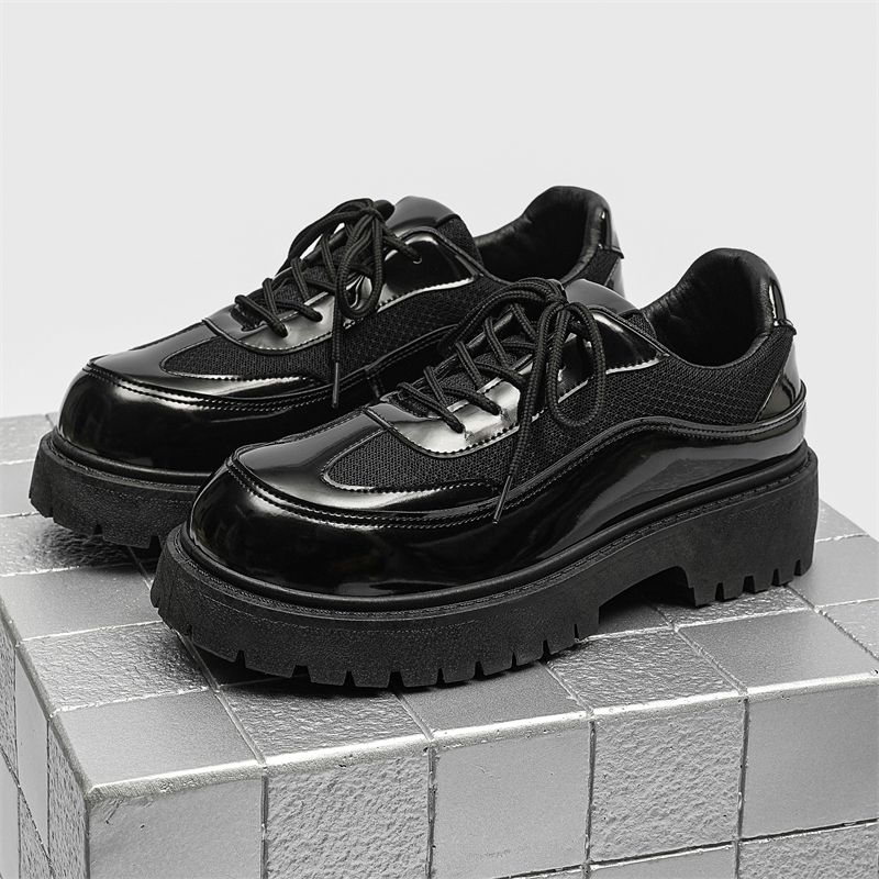 Pantofi sport pentru bărbați cu talpă groasă, model Cos Comic Con, 8 cm, casual, mari, din piele, cu cizme Martin ascunse pentru creșterea înălțimii