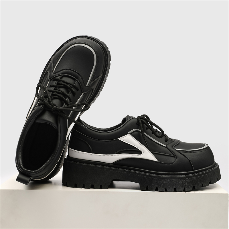 Pantofi sport pentru bărbați cu talpă groasă, model Cos Comic Con, 8 cm, casual, mari, din piele, cu cizme Martin ascunse pentru creșterea înălțimii