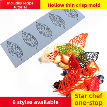 Nėrinių iškirptų lapų traškių formų kūrybinė patiekalų dekoracija molekulinė virtuvė prancūziškų lapų šokolado silikoninė kepimo forma
