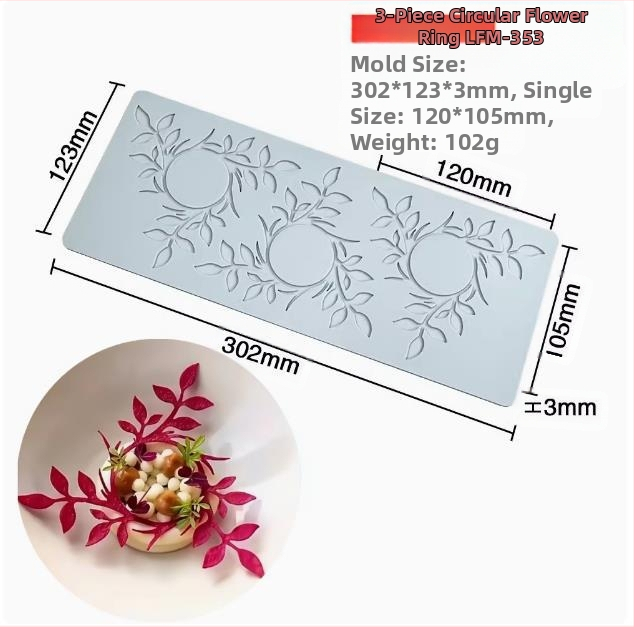 Nėrinių iškirptų lapų traškių formų kūrybinė patiekalų dekoracija molekulinė virtuvė prancūziškų lapų šokolado silikoninė kepimo forma