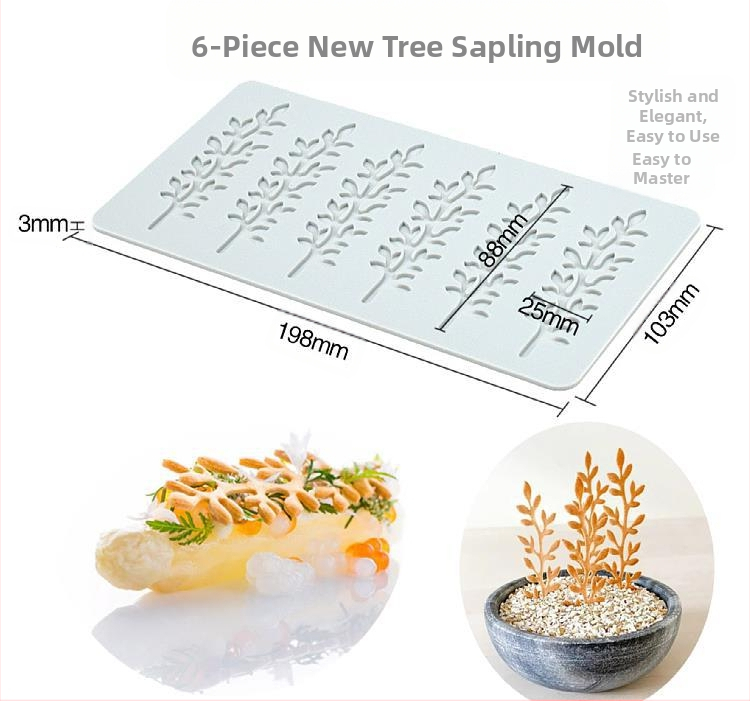 Nėrinių iškirptų lapų traškių formų kūrybinė patiekalų dekoracija molekulinė virtuvė prancūziškų lapų šokolado silikoninė kepimo forma