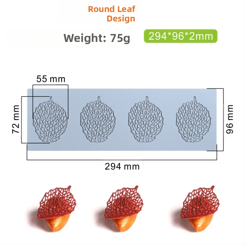 Nėrinių iškirptų lapų traškių formų kūrybinė patiekalų dekoracija molekulinė virtuvė prancūziškų lapų šokolado silikoninė kepimo forma