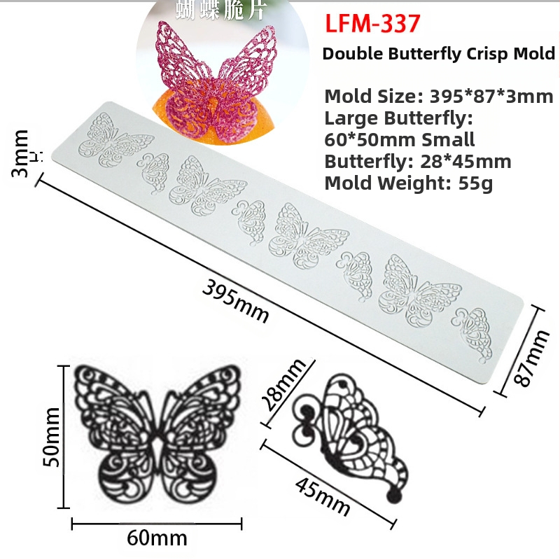 Nėrinių iškirptų lapų traškių formų kūrybinė patiekalų dekoracija molekulinė virtuvė prancūziškų lapų šokolado silikoninė kepimo forma