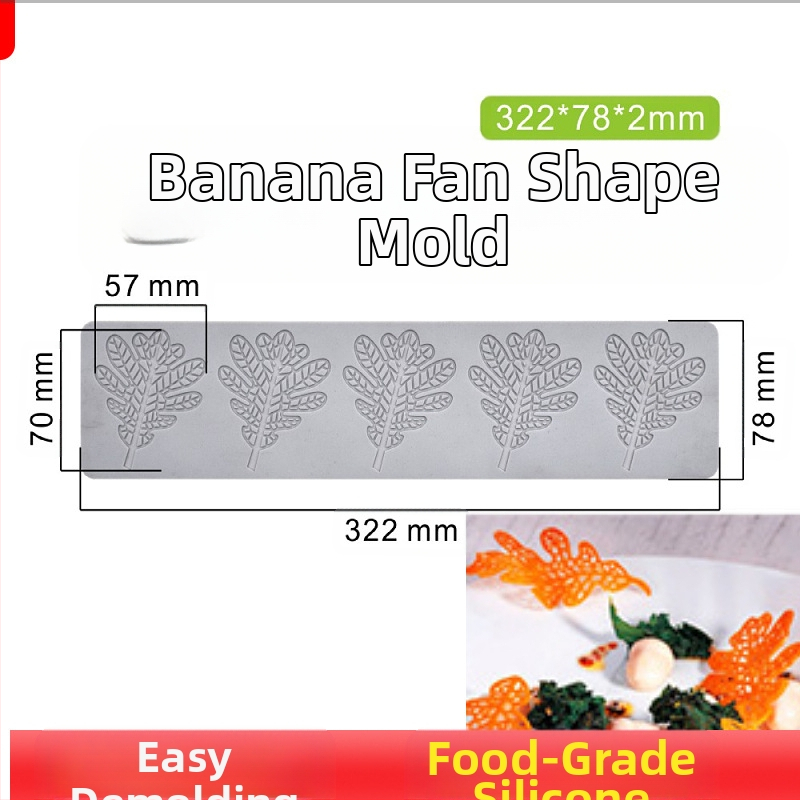 Nėrinių iškirptų lapų traškių formų kūrybinė patiekalų dekoracija molekulinė virtuvė prancūziškų lapų šokolado silikoninė kepimo forma