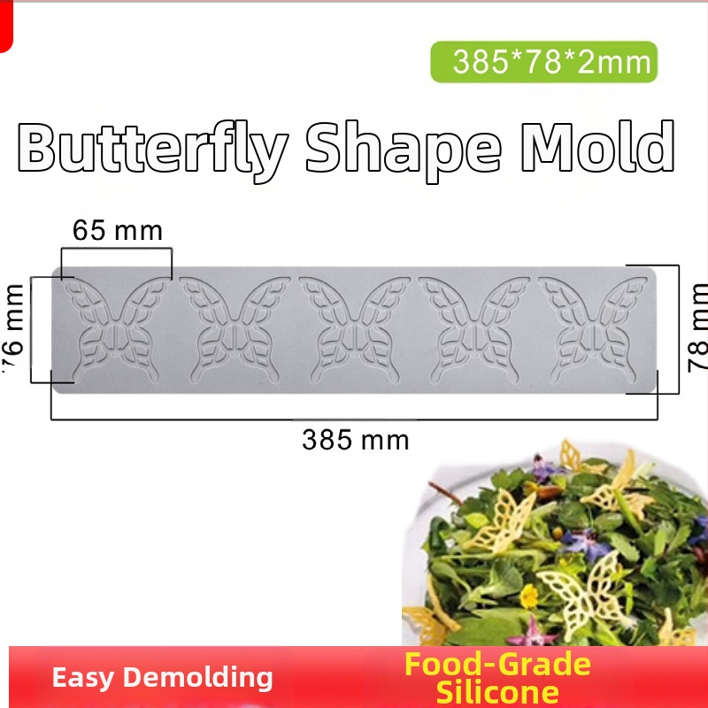 Nėrinių iškirptų lapų traškių formų kūrybinė patiekalų dekoracija molekulinė virtuvė prancūziškų lapų šokolado silikoninė kepimo forma