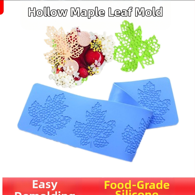 Nėrinių iškirptų lapų traškių formų kūrybinė patiekalų dekoracija molekulinė virtuvė prancūziškų lapų šokolado silikoninė kepimo forma