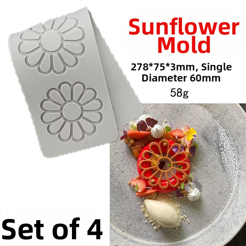 Nėrinių iškirptų lapų traškių formų kūrybinė patiekalų dekoracija molekulinė virtuvė prancūziškų lapų šokolado silikoninė kepimo forma