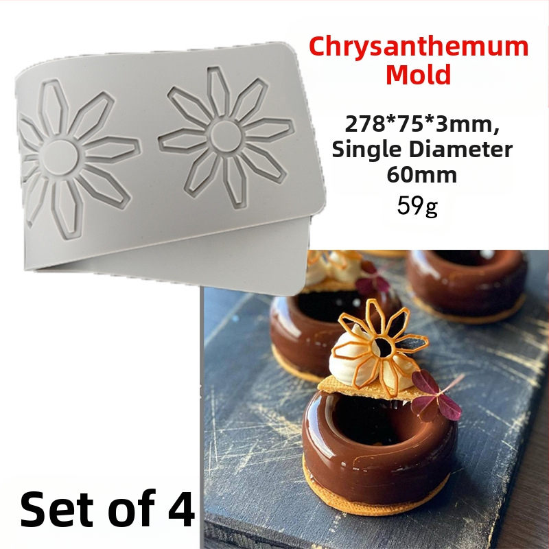 Nėrinių iškirptų lapų traškių formų kūrybinė patiekalų dekoracija molekulinė virtuvė prancūziškų lapų šokolado silikoninė kepimo forma