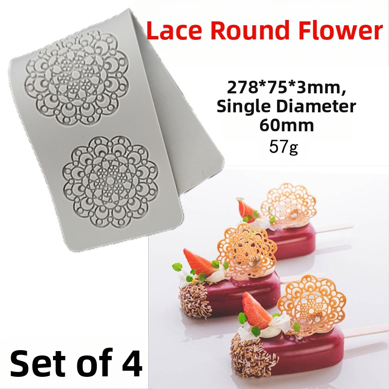 Nėrinių iškirptų lapų traškių formų kūrybinė patiekalų dekoracija molekulinė virtuvė prancūziškų lapų šokolado silikoninė kepimo forma