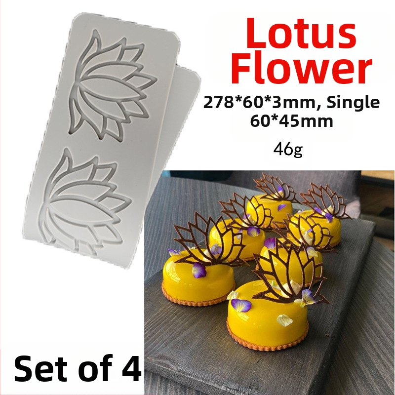 Nėrinių iškirptų lapų traškių formų kūrybinė patiekalų dekoracija molekulinė virtuvė prancūziškų lapų šokolado silikoninė kepimo forma