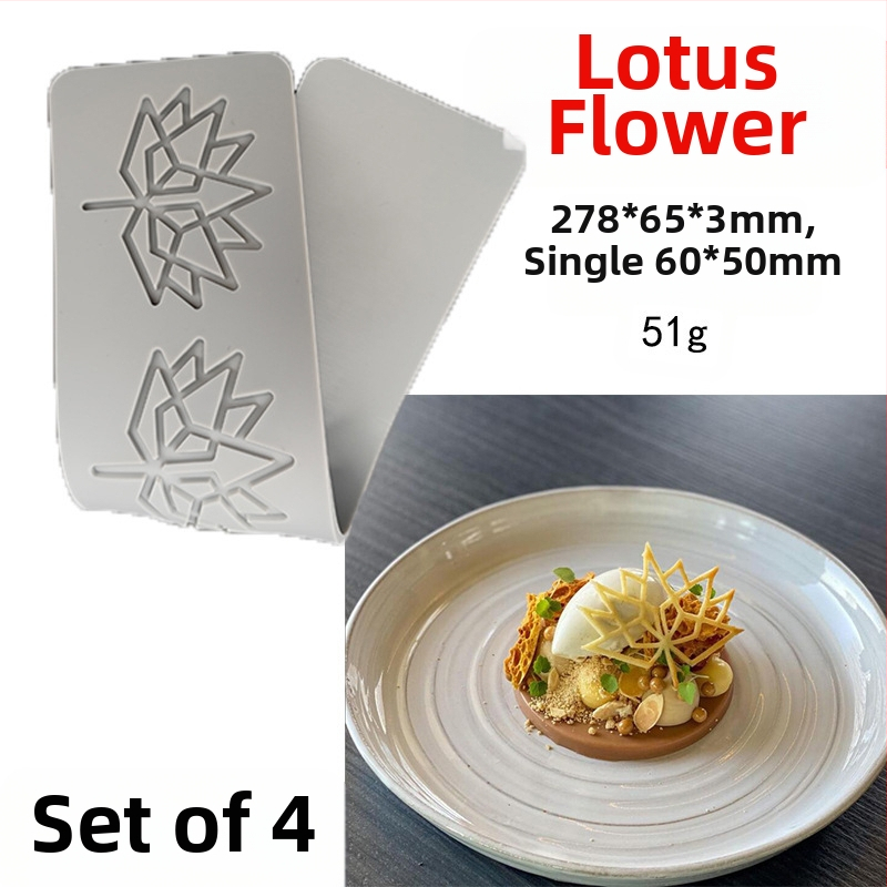 Nėrinių iškirptų lapų traškių formų kūrybinė patiekalų dekoracija molekulinė virtuvė prancūziškų lapų šokolado silikoninė kepimo forma