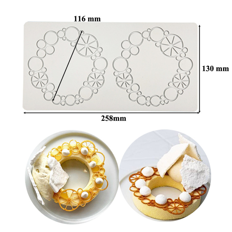Nėrinių iškirptų lapų traškių formų kūrybinė patiekalų dekoracija molekulinė virtuvė prancūziškų lapų šokolado silikoninė kepimo forma