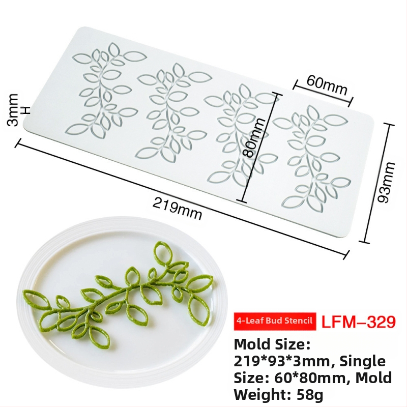 Nėrinių iškirptų lapų traškių formų kūrybinė patiekalų dekoracija molekulinė virtuvė prancūziškų lapų šokolado silikoninė kepimo forma
