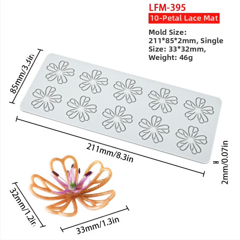 Nėrinių iškirptų lapų traškių formų kūrybinė patiekalų dekoracija molekulinė virtuvė prancūziškų lapų šokolado silikoninė kepimo forma
