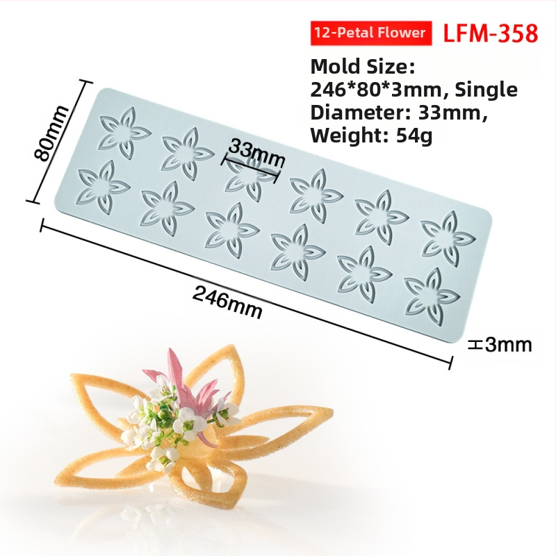 Nėrinių iškirptų lapų traškių formų kūrybinė patiekalų dekoracija molekulinė virtuvė prancūziškų lapų šokolado silikoninė kepimo forma