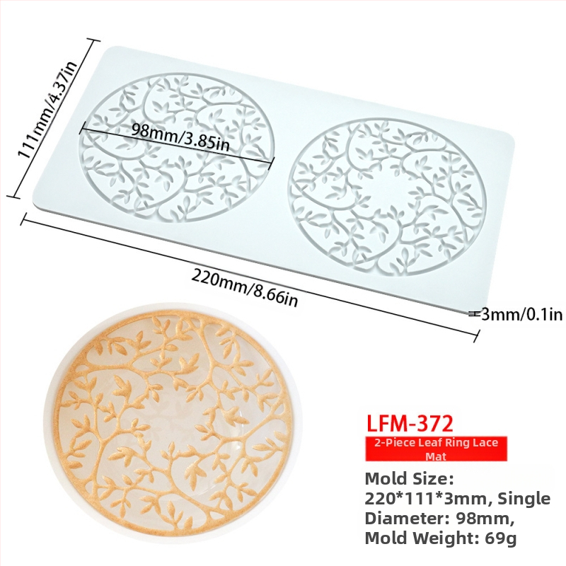 Nėrinių iškirptų lapų traškių formų kūrybinė patiekalų dekoracija molekulinė virtuvė prancūziškų lapų šokolado silikoninė kepimo forma