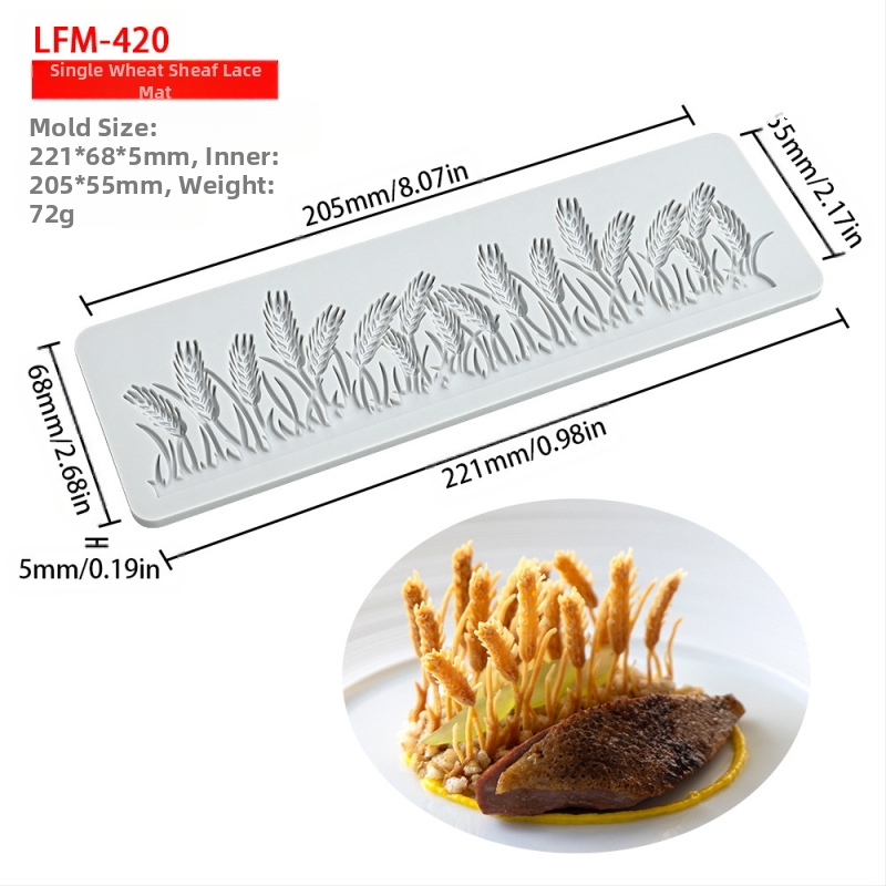 Nėrinių iškirptų lapų traškių formų kūrybinė patiekalų dekoracija molekulinė virtuvė prancūziškų lapų šokolado silikoninė kepimo forma