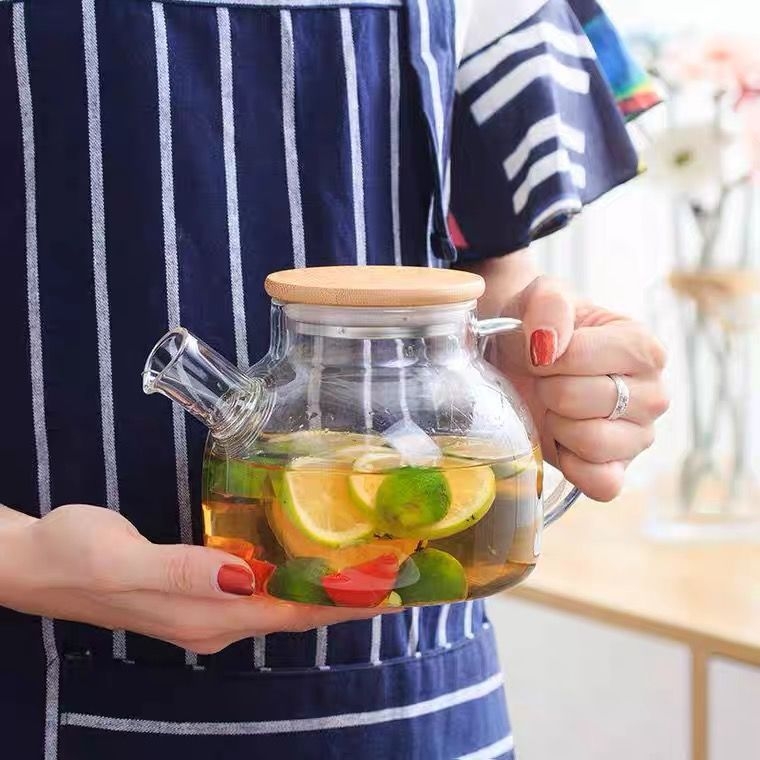 Zadebljano kuhalo za vodu od stakla otpornog na visoke temperature, čajnik otporan na toplinu i eksploziju, čajnik za paru, čajnik za cvijeće i voće, kućni set čaja