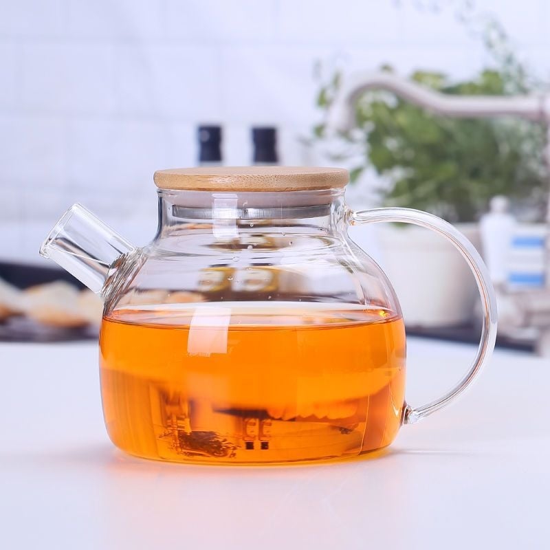 Zadebljano kuhalo za vodu od stakla otpornog na visoke temperature, čajnik otporan na toplinu i eksploziju, čajnik za paru, čajnik za cvijeće i voće, kućni set čaja