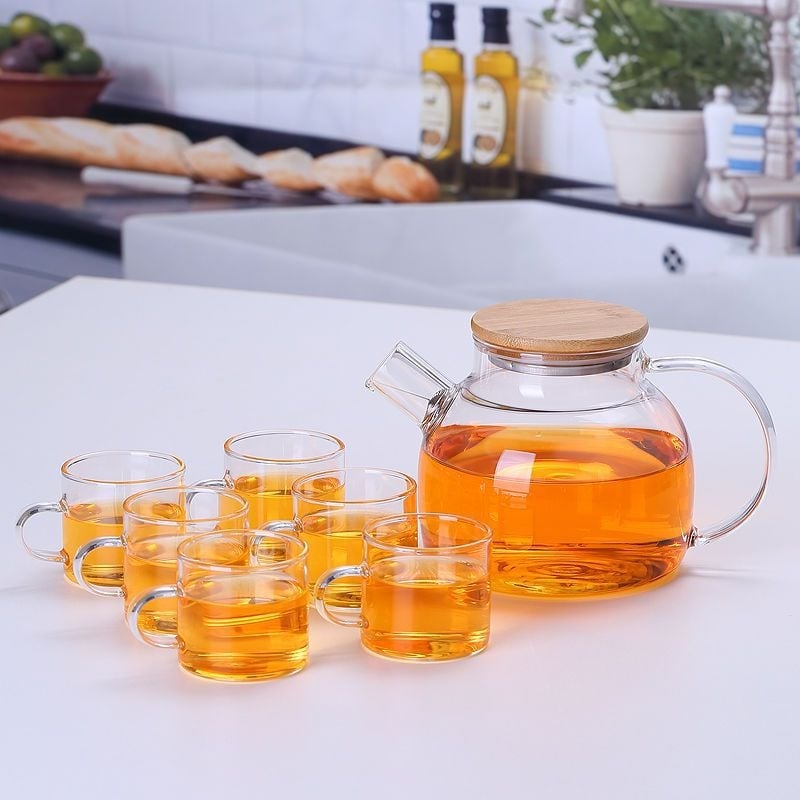 Zadebljano kuhalo za vodu od stakla otpornog na visoke temperature, čajnik otporan na toplinu i eksploziju, čajnik za paru, čajnik za cvijeće i voće, kućni set čaja