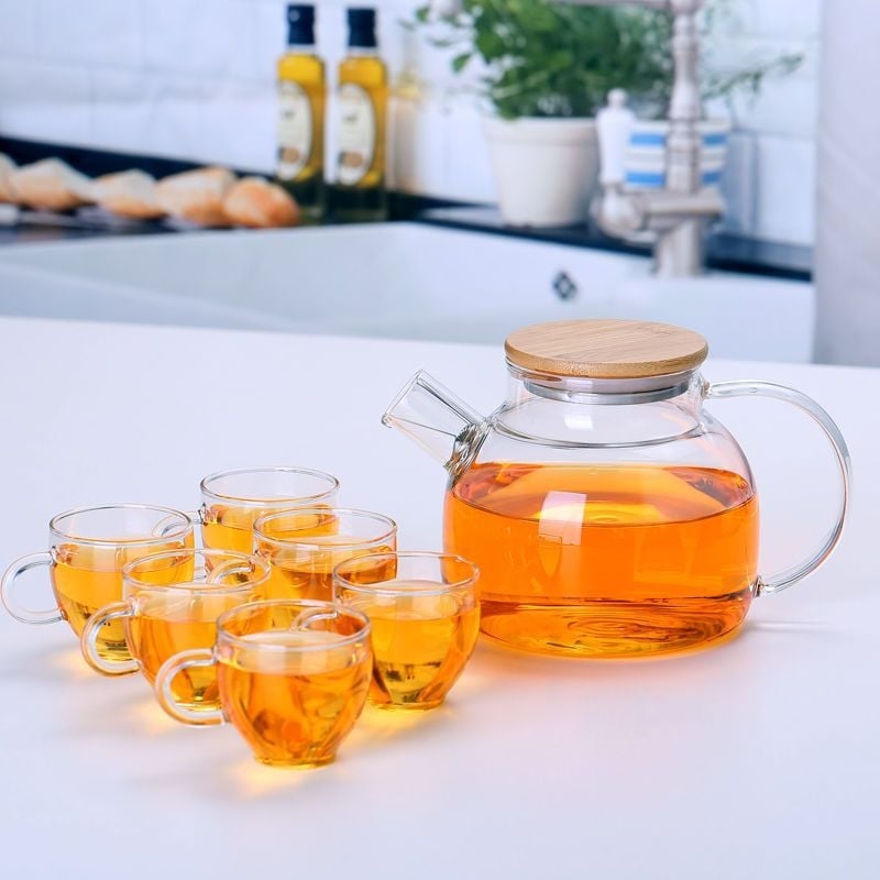 Zadebljano kuhalo za vodu od stakla otpornog na visoke temperature, čajnik otporan na toplinu i eksploziju, čajnik za paru, čajnik za cvijeće i voće, kućni set čaja