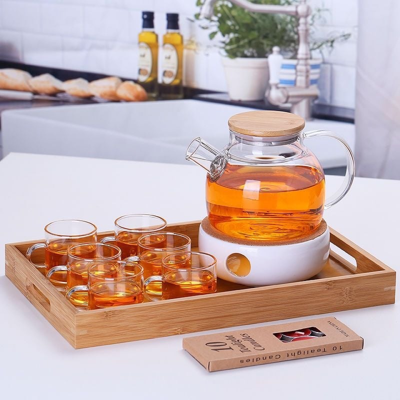 Zadebljano kuhalo za vodu od stakla otpornog na visoke temperature, čajnik otporan na toplinu i eksploziju, čajnik za paru, čajnik za cvijeće i voće, kućni set čaja