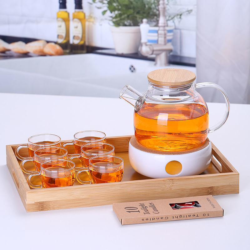 Zadebljano kuhalo za vodu od stakla otpornog na visoke temperature, čajnik otporan na toplinu i eksploziju, čajnik za paru, čajnik za cvijeće i voće, kućni set čaja