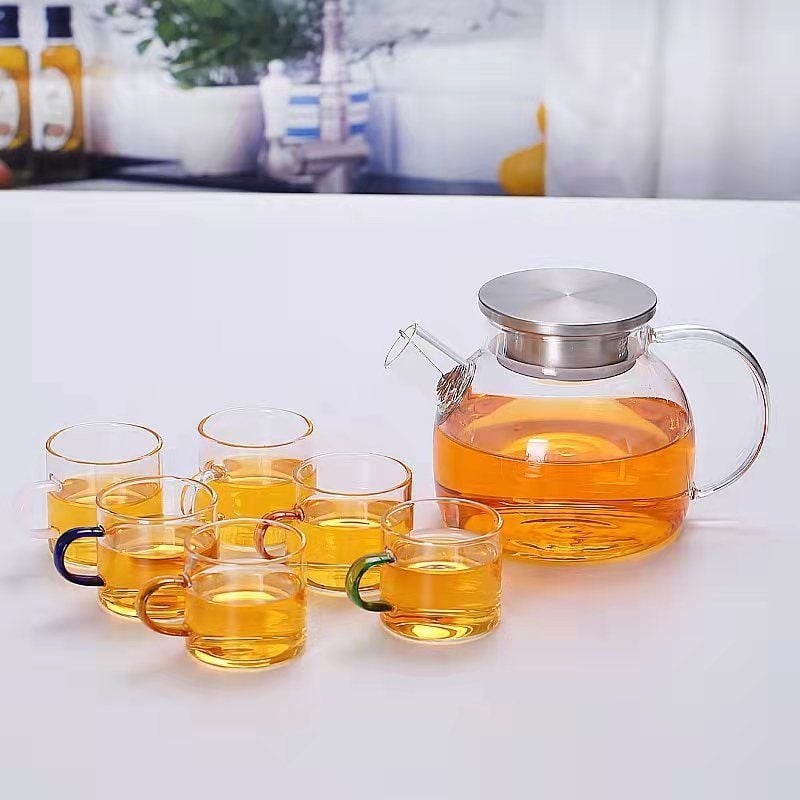 Zadebljano kuhalo za vodu od stakla otpornog na visoke temperature, čajnik otporan na toplinu i eksploziju, čajnik za paru, čajnik za cvijeće i voće, kućni set čaja