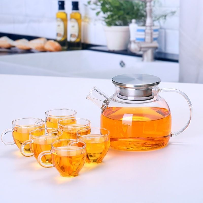 Zadebljano kuhalo za vodu od stakla otpornog na visoke temperature, čajnik otporan na toplinu i eksploziju, čajnik za paru, čajnik za cvijeće i voće, kućni set čaja