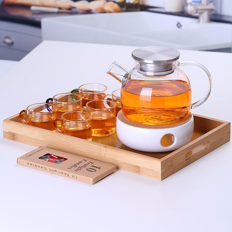 Zadebljano kuhalo za vodu od stakla otpornog na visoke temperature, čajnik otporan na toplinu i eksploziju, čajnik za paru, čajnik za cvijeće i voće, kućni set čaja