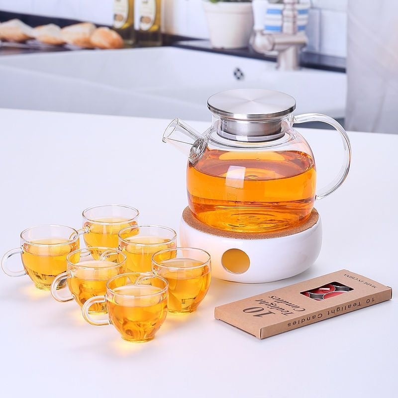 Zadebljano kuhalo za vodu od stakla otpornog na visoke temperature, čajnik otporan na toplinu i eksploziju, čajnik za paru, čajnik za cvijeće i voće, kućni set čaja